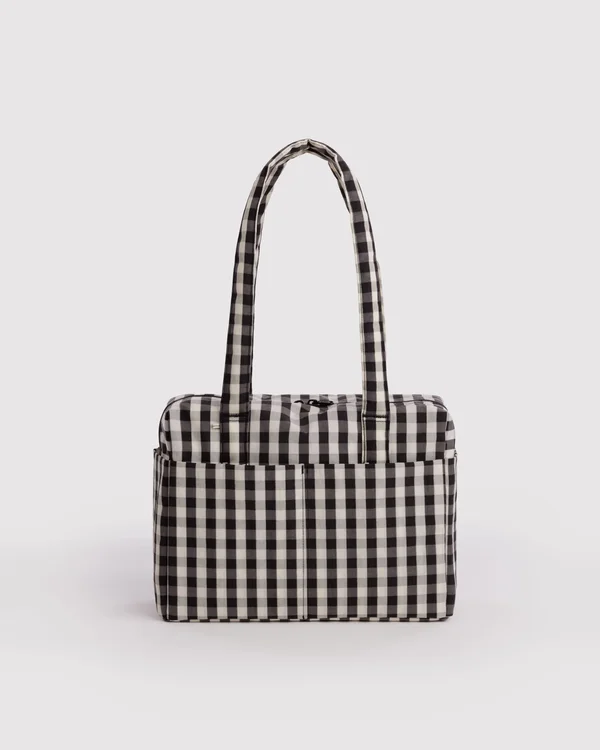 Everyday Cloud Bag - Black And Cream Gingham - Material: heavyweight-nylon