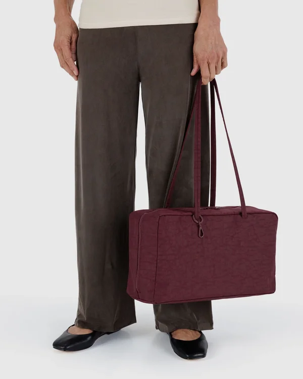 Medium Nylon Bowler Bag - Sale - Mahogany