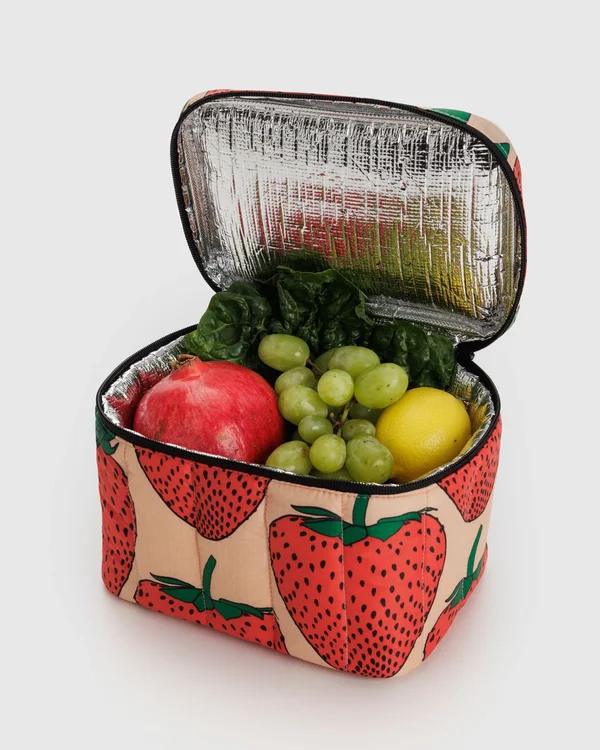 Puffy Lunch Bag - Strawberry - Material: ripstop-nylon