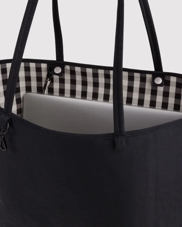 Large Nylon Reversible Tote - Black Mix - Size: OS