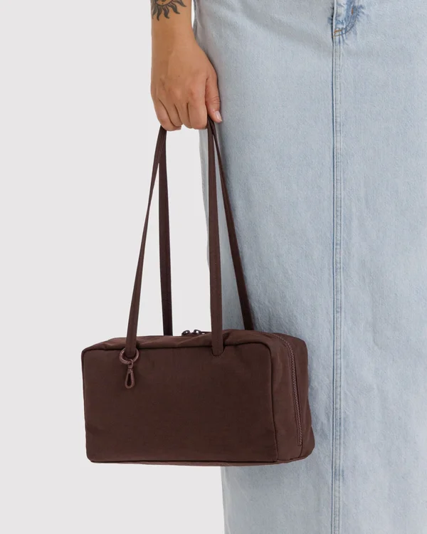 Nylon Bowler Bag - Coffee