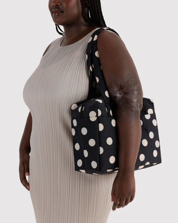Everyday Cloud Bag - Black And Cream Polka Dot - Size: OS