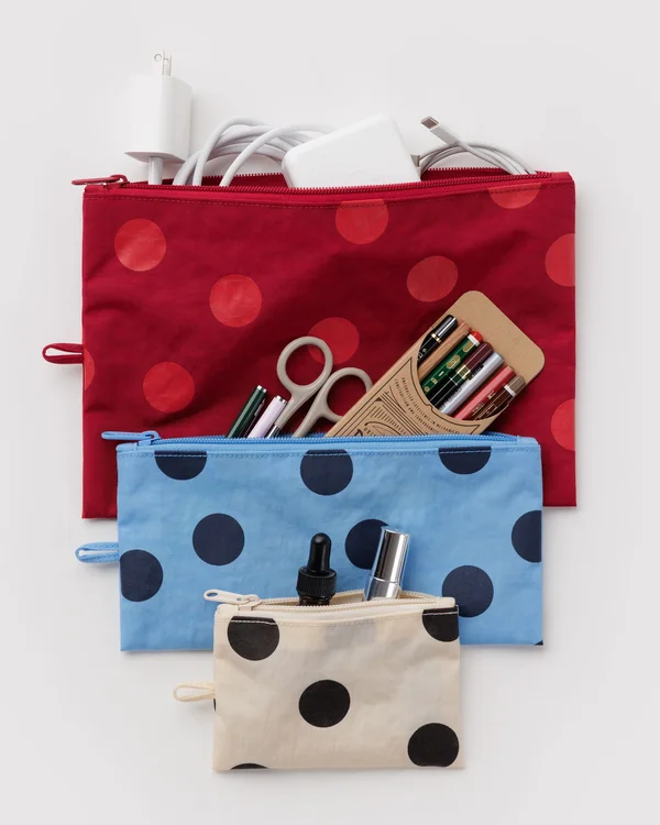 Flat Pouch Set - Polka Dot Mix - Material: heavyweight-nylon