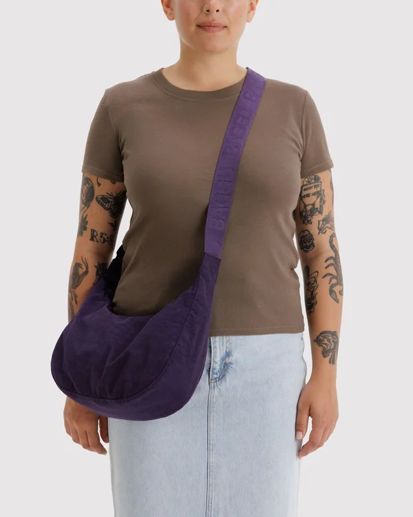 Medium Nylon Crescent Bag - Fig - Size: OS