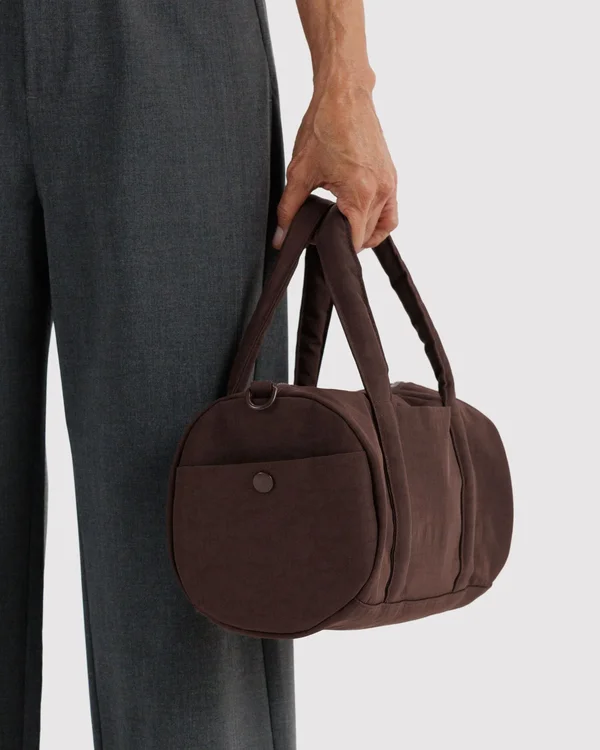 Nylon Duffle Bag - Coffee - Size: OS