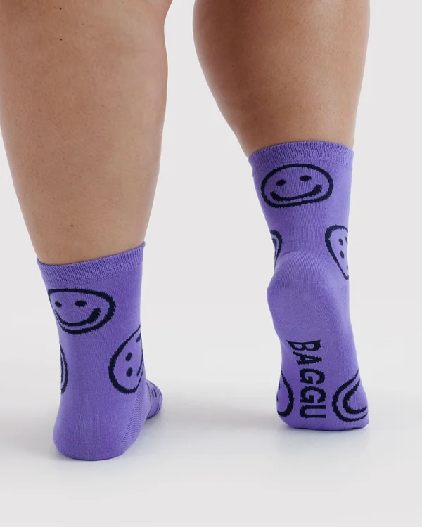 Crew Sock - Lavender Happy - Material: organic-cotton