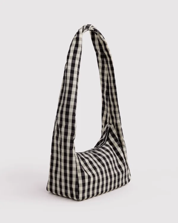 Nylon Meringue Bag - Black And Cream Gingham