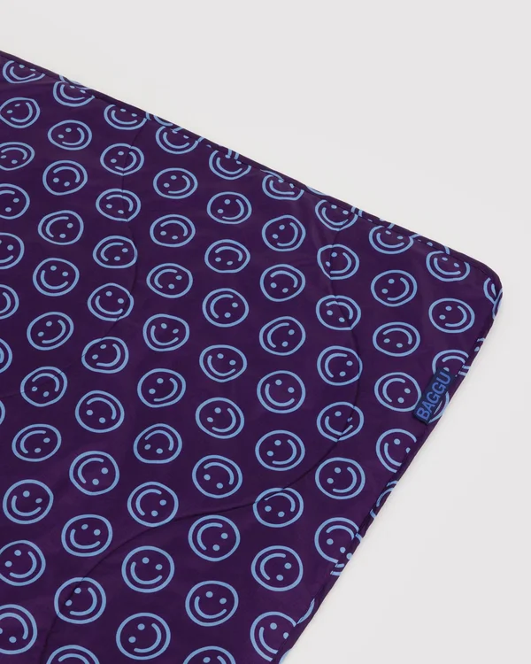 Puffy Picnic Blanket - Indigo Happy
